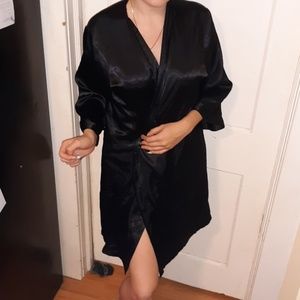 Black silk robe